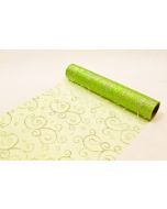 Chemin table organza menthe arabesques