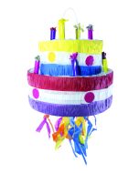 Piñata anniversaire gâteau multicolore