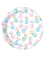 8 assiettes ananas colorés