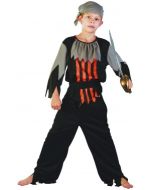Costume garçon pirate orange et noir - Taille 10/12 ans