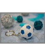 Porte-clés ballon de foot - bleu - x10