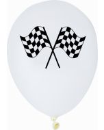 6 ballons drapeau damier racing