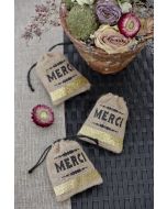 4 sachets en jute - Merci prix fou