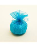 Boules naturelles et organza - turquoise