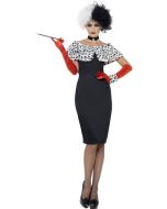 Déguisement femme Cruella noir et blanc - Taille S