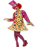 Déguisement femme clown multicolore