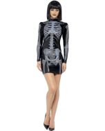 Costume femme fever robe squelette - Taille XS