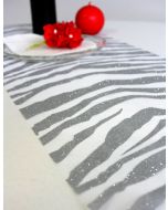 Chemin de table zebra argent à paillettes