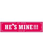 Plaque minéralogique en carton "He's mine"