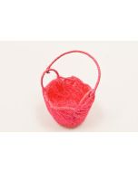 Panier sisal rond "Fantaisie" - Fuchsia