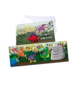 6 Cartes d'invitation dinosaures