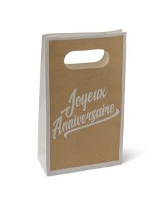 Lot de 6 pochettes cadeau kraft Joyeux Anniversaire