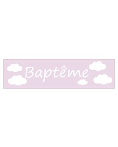 Bannière baptême nuages roses