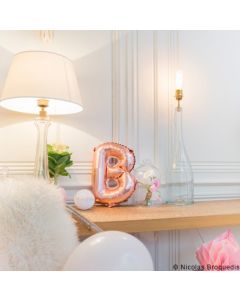 Ballon rose gold lettre B - 36 cm