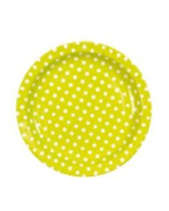 10 assiettes pois vert