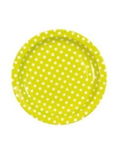 10 assiettes pois vert