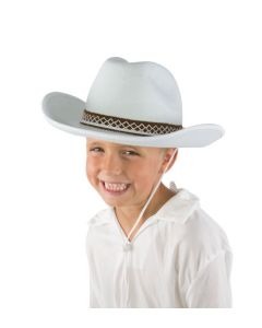 Chapeau feutre cow boy enfant - blanc