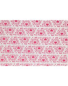 25 Sets de table coeur - fuschia