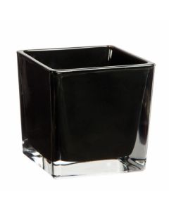 Vase cube noir – 14 cm