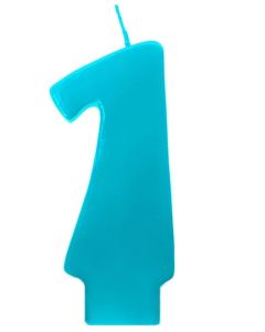 Bougie turquoise chiffre 1