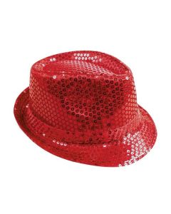 Chapeau à sequins rouge