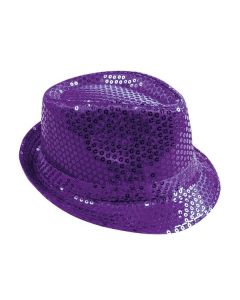 Chapeau à sequins violet