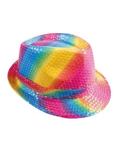 Chapeau à sequins multicolore