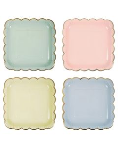 Assiette Pastel Carré x 8