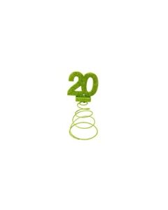 centre de table anniversaire 20 ans vert anis 