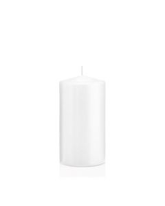 6 bougies pilier mat - couleur blanc - 12 x 6 cm