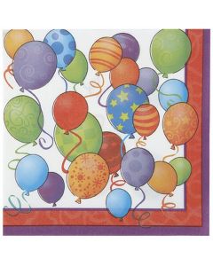 16 serviettes de table Birthday Balloons