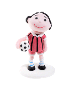 Footballeur en sucre rouge et noir 3D
