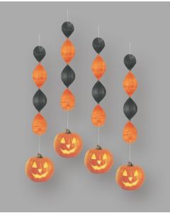 4 décorations à suspendre - citrouille 