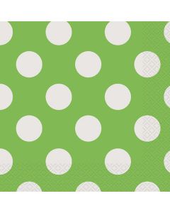 16 serviettes de table - vert pois blanc