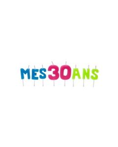 Bougies lettres sur piques "Mes 30 ans"