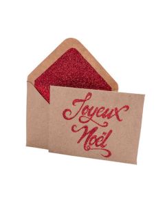 8 enveloppes noel kraft rouge