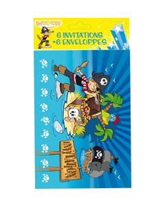 6 cartes d'invitation Pirates