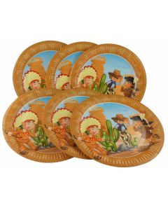 assiettes cowboy indien