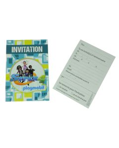 6 invitations - Playmobil Super 4