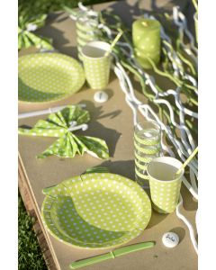 10 gobelets motif pois - vert