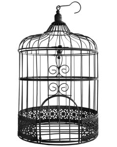 Urne cage oiseau - noire