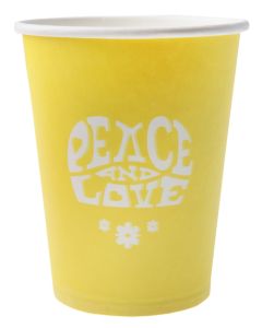 Lot de 10 Gobelets Hippie jaunes - ø 7.8 x 9.7 cm