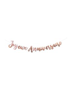 Guirlande joyeux anniversaire rose gold 