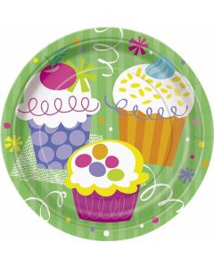 8 assiettes Birthday Cupcake 18 cm