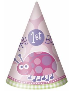 8 chapeaux de fête 1st Birthday fille