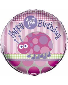 Ballon hélium 1er anniversaire fille coccinelle