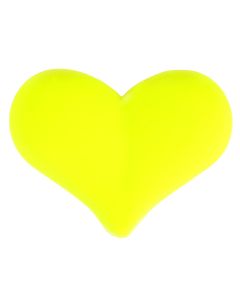 12 Perles fluo en forme de cœur - Jaune