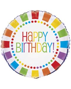 Ballon hélium arc-en-ciel Happy Birthday