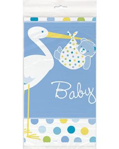 8 pochettes Baby-Shower cigogne bleu ciel