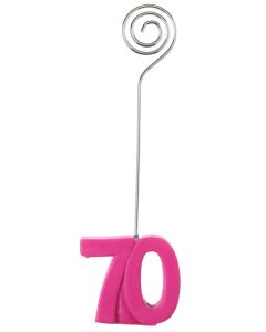 2 Marque-places anniversaire fuchsia - 70 ans